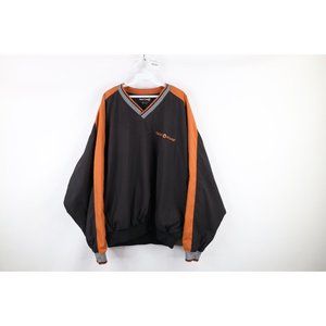 Vintage TaylorMade Mens 2XL Spell Out Microfiber Golfing Pullover Jacket Black